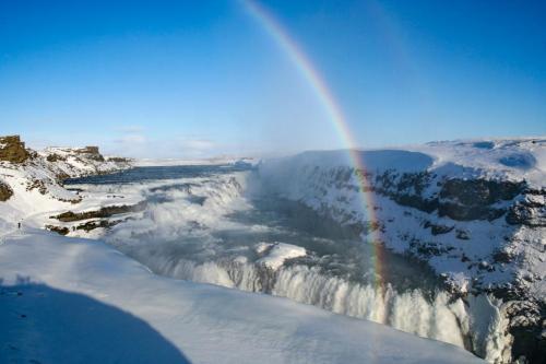 Gullfoss vandfaldet er smukt om vinteren